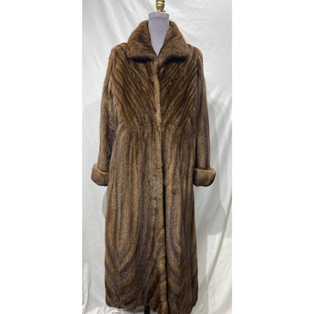 demi-buff mink coat natural a-line turncuff (38141)